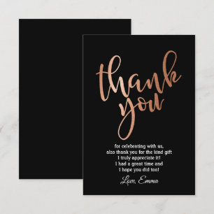 Rose Gold Foil, carte de remerciements