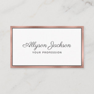 Rose Gold Foil Carte de visite de script de luxe
