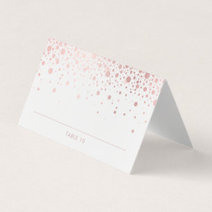 Rose Gold Foil Confetti Dots Mariage Cartes de Pla