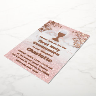 rose gold foil details First Holy Communion