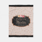 Rose Gold Foil Dots Chalkboard Monogrammed Floral