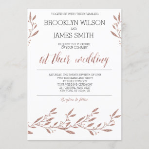 Rose Gold Foil Effect Wedding Invitations