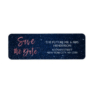 Rose Gold Foil et bleu marine Enregistrer la date