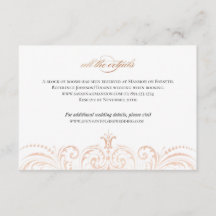 Rose Gold Foil (Faux) Insert Details Wedding Card