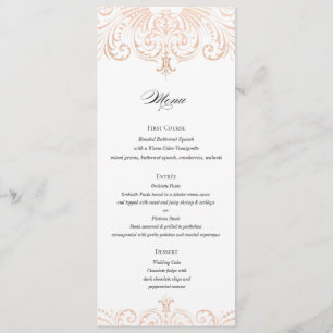 Rose Gold Foil (Faux) Wedding Menu Boho Chic