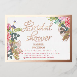 Rose gold foil floral bridal shower 