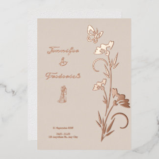 Rose Gold Foil Floral Wedding