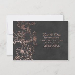 Rose Gold Foil Floral Wedding Save the Date