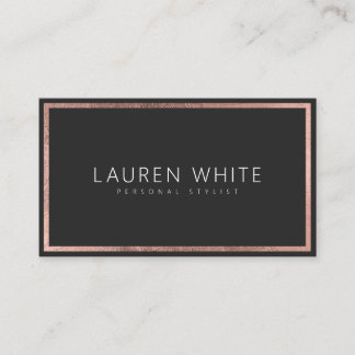 Rose gold foil frame elegant trendy minimal modern business card