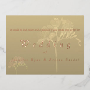 Rose Gold Foil Fresia Wedding Invitations