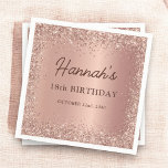 Rose Gold Foil Glitter 18th Birthday Name Napkin<br><div class="desc">Celebrate the big milestone with these Rose Gold Foil Glitter 18th Birthday Name Napkins. Adorned with a stunning rose gold foil glitter design and personalized with the celebrant's name,  these napkins add a chic and sparkling touch to your 18th birthday party,  making it a truly unforgettable occasion.</div>