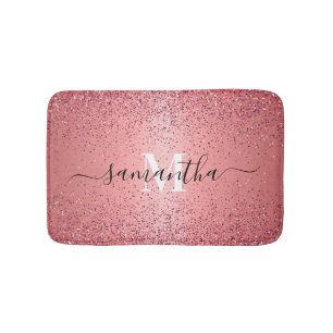 Rose Gold Foil Glitter Bath Mat