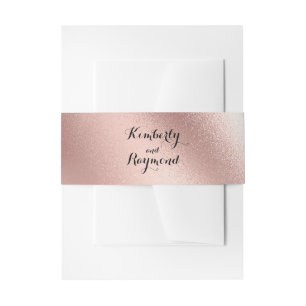 Rose Gold Foil Glitter Elegant Wedding Invitation Belly Band