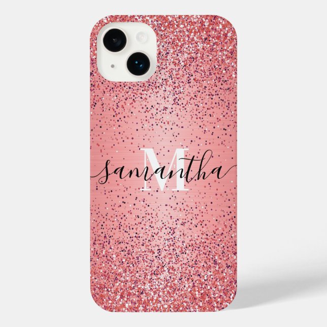 Rose Gold Foil Glitter iPhone Case (Back)