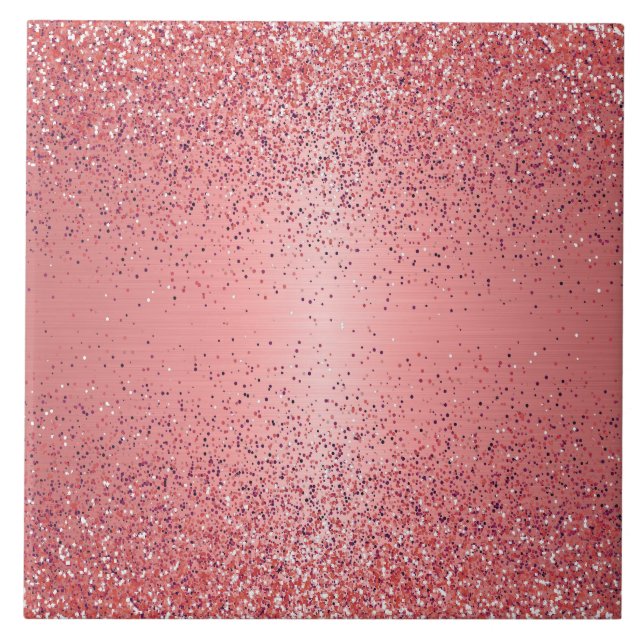 Rose Gold Foil Glitter Tile (Front)