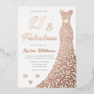 Rose Gold Foil Gown 21st Birthday Party