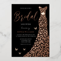 Rose Gold Foil Heart Dress Black Bridal Shower