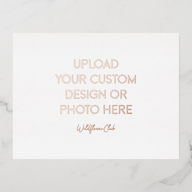 Rose Gold Foil Landscape Postcard (Front)
