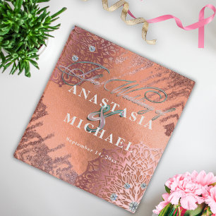 Rose Gold Foil Luxury Glam Elegant Stylish Wedding Binder