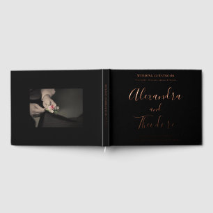 Rose Gold Foil Mariage Livre d'or personnalisé