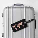 Rose Gold Foil Metallic World Map Luggage Luggage Tag<br><div class="desc">This design was created though digital art. It may be personalized in the area provide or customizing by choosing the click to customize further option and changing the name, initials or words. You may also change the text colour and style or delete the text for an image only design. Contact...</div>
