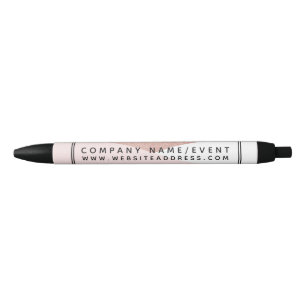 Rose Gold Foil, Modern Geometric Company/Event Black Ink Pen