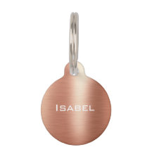 Rose Gold Foil Monogram Personalised Pet Tag