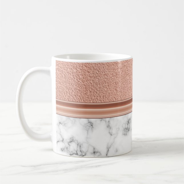 Rose Gold Foil on Marble Coffee Mug (Left)