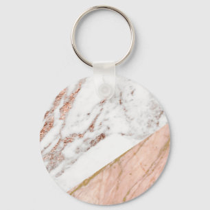 Rose gold foil over marble keychain