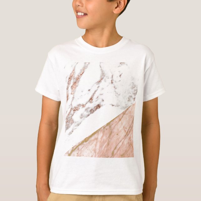 Rose gold foil over marble T-Shirt (Front)