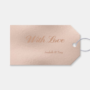 Rose Gold Foil Pink Pastel Wedding Day Gift Tags
