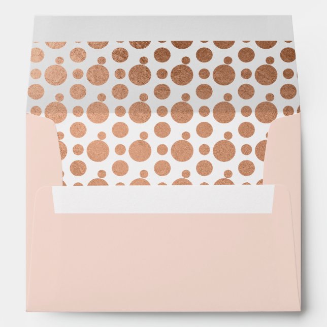 Rose Gold Foil Polka Dot Inside Lined Envelopes (Back (Bottom))