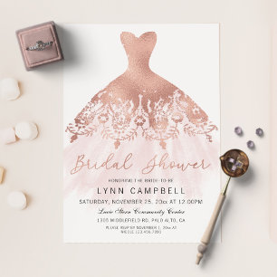 Rose Gold Foil Pressed Wedding Dress Bridal Shower
