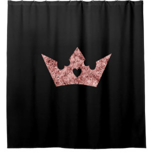 Rose Gold Foil Princess Crown on Black