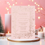 Rose Gold Foil Quinceañera Invitation Butterflies<br><div class="desc">Honour her milestone with this exquisite 15th birthday quinceañera invitation, designed to reflect glamour, and heartfelt celebration. Featuring radiant rose gold foil, butterflies and a botanical frame-this flat card sets the tone for a day filled with love and legacy. Front: Personalize with her name, event details, and/or a meaningful message...</div>