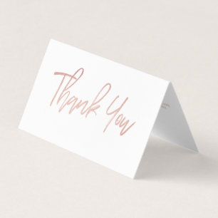 Rose Gold Foil Script Logo Carte de remerciements 