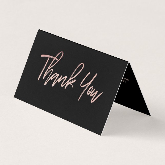 Rose Gold Foil Script Logo Carte de remerciements  (Devant)