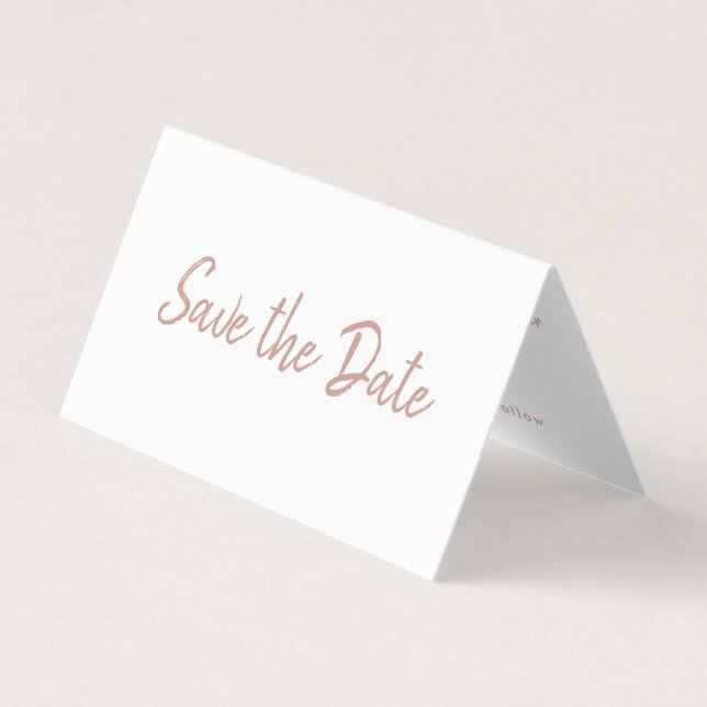 Rose Gold Foil & Script Photo Enregistrer La Carte (Devant)