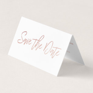 Rose Gold Foil Script Photo Enregistrer La Carte D