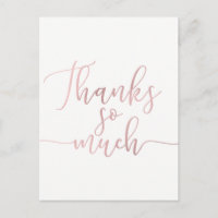 Rose Gold Foil Script Thank You Thanks So Much
