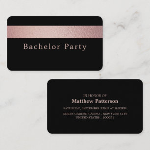 Rose Gold Foil Stripe, Bachelor Party Invitation