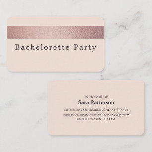 Rose Gold Foil Stripe, Bachelorette Party Invite