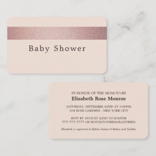 Rose Gold Foil Stripe, Pink Baby Shower Ticket