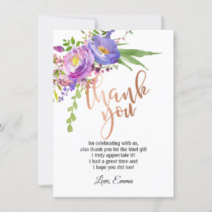 Rose Gold Foil ,  thank you card