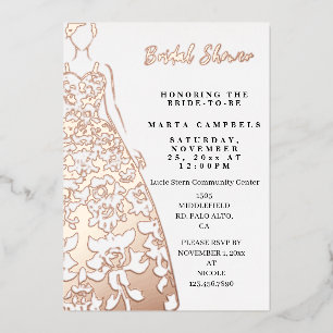 Rose Gold Foil Wedding Dress Bridal Shower