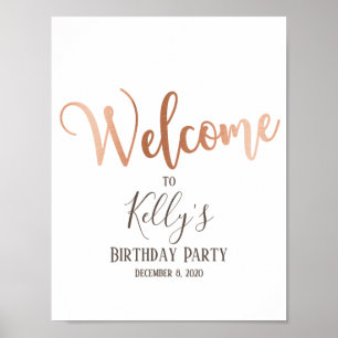 Rose Gold Foil, welcome sign