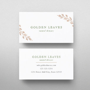 Rose Gold Foliage Business Card