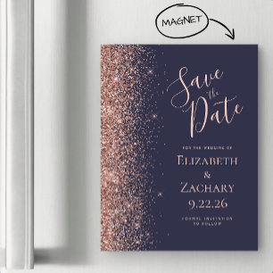 Rose Gold Foncé Paillettes Magnétique Carte de Fai