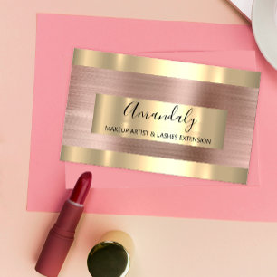 Rose Gold Frame Event Planner Brushed  Business Card