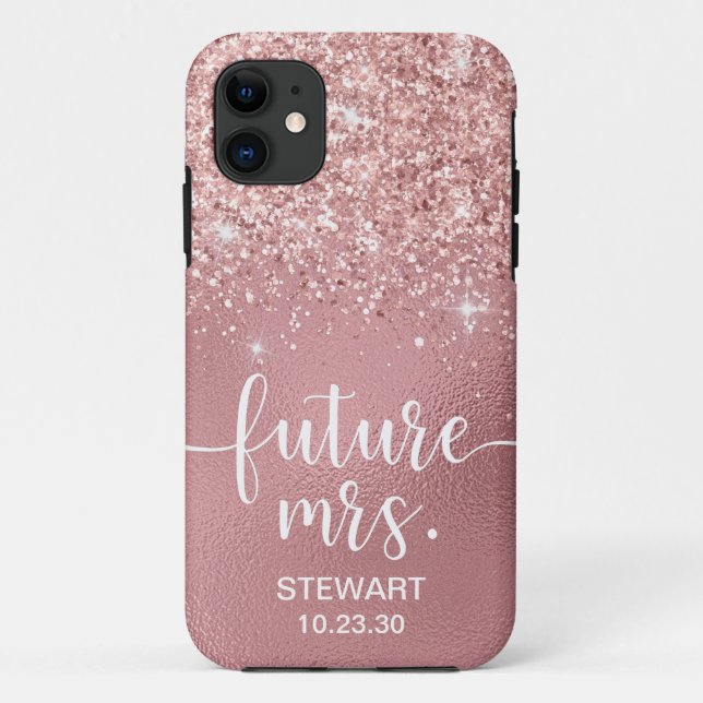 Rose Gold Future Mrs Glitter Case-Mate iPhone Case (Back)
